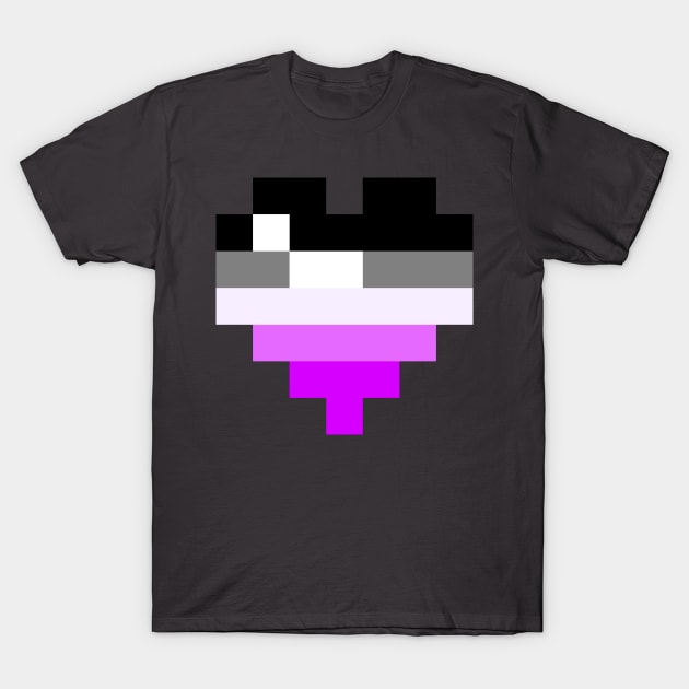 Pixel Heart - Ace Pride T-Shirt by MintyMiamice